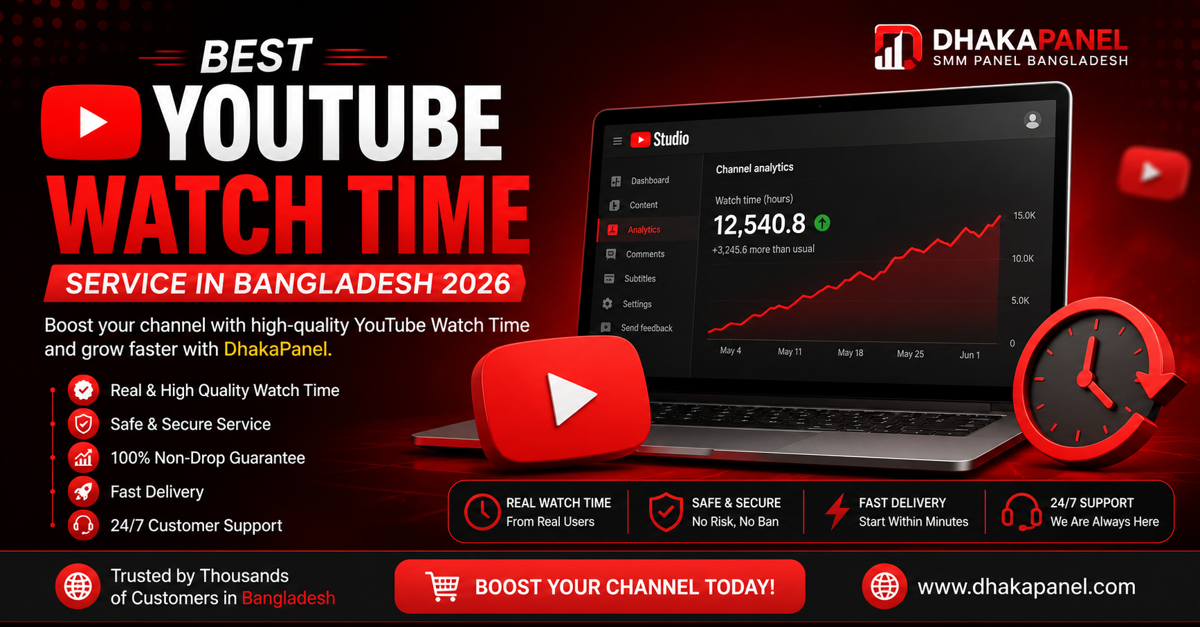 Blog Title: Best YouTube Watch Time Service in Bangladesh 2026